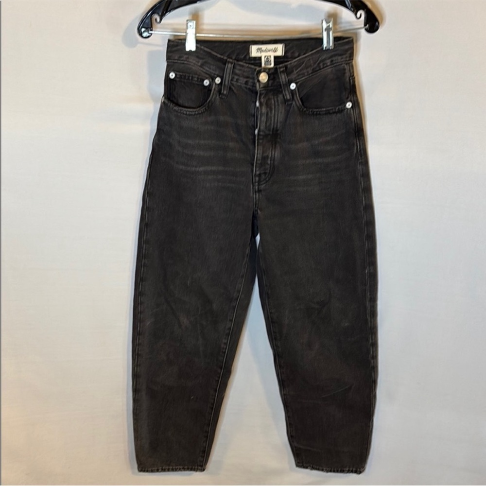 Madewell High Rise Black Jeans balloon denim - Picture 2 of 5